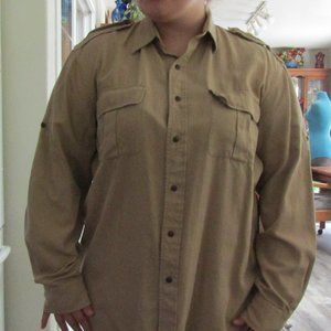 LARGE BROWN SILK SHIRT